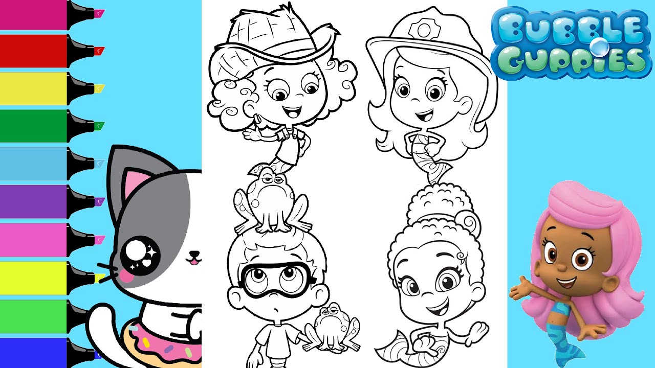 Bubble Guppies Coloring Book Compilation Nonny Deema Molly Goby Gil Coloring Book | Sprinkled Donuts