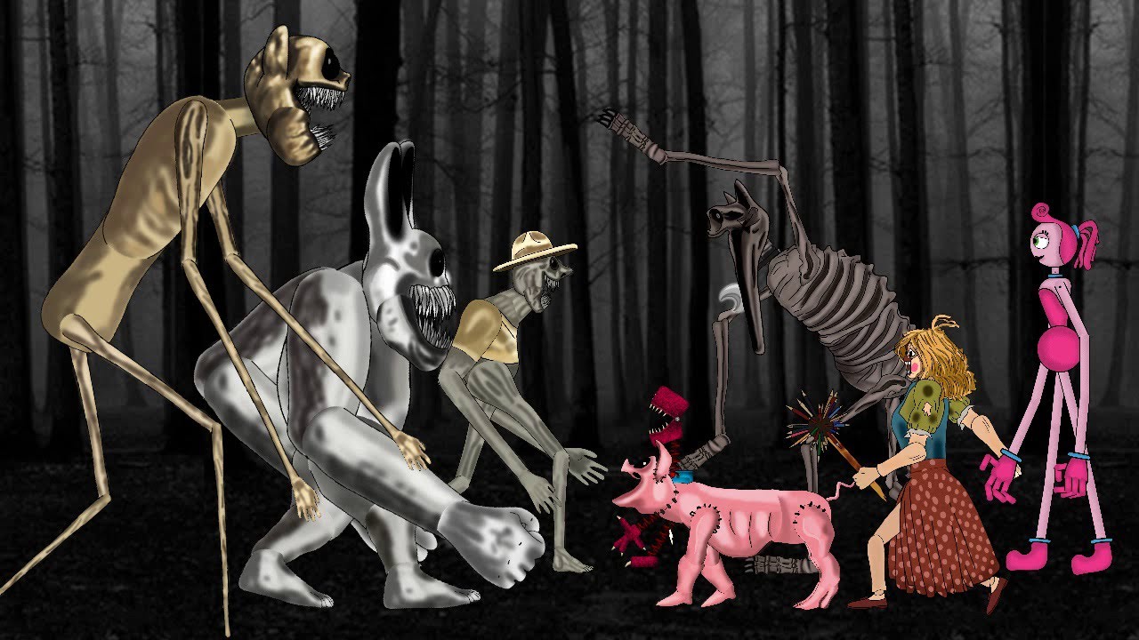 zoonomaly zookeepers,  monster bear, monster rabbit, vs catnap, mommy long legs, miss delight