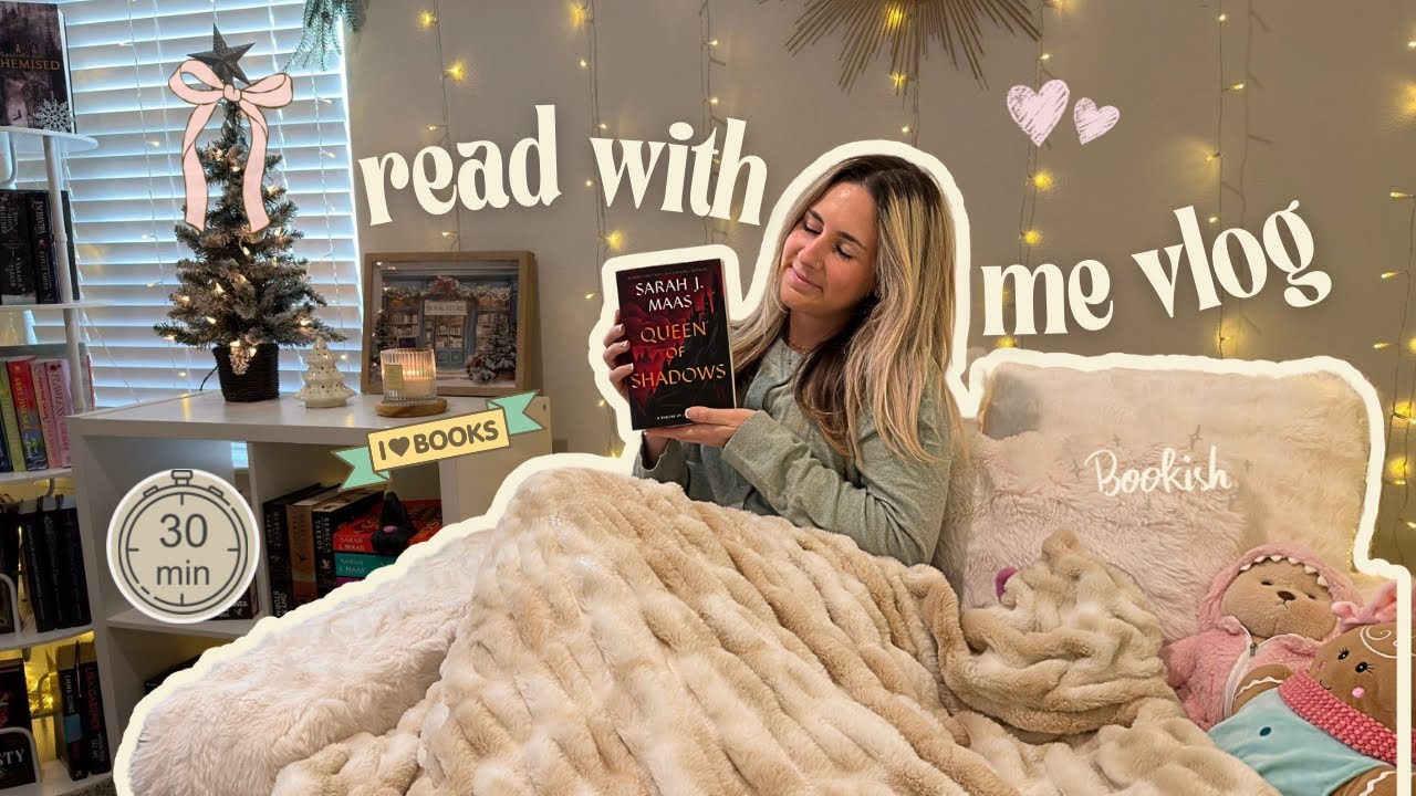 read with me for 30 minutes 📖🎀 (cozy rain sounds) candles, blankets + calm ambience 
