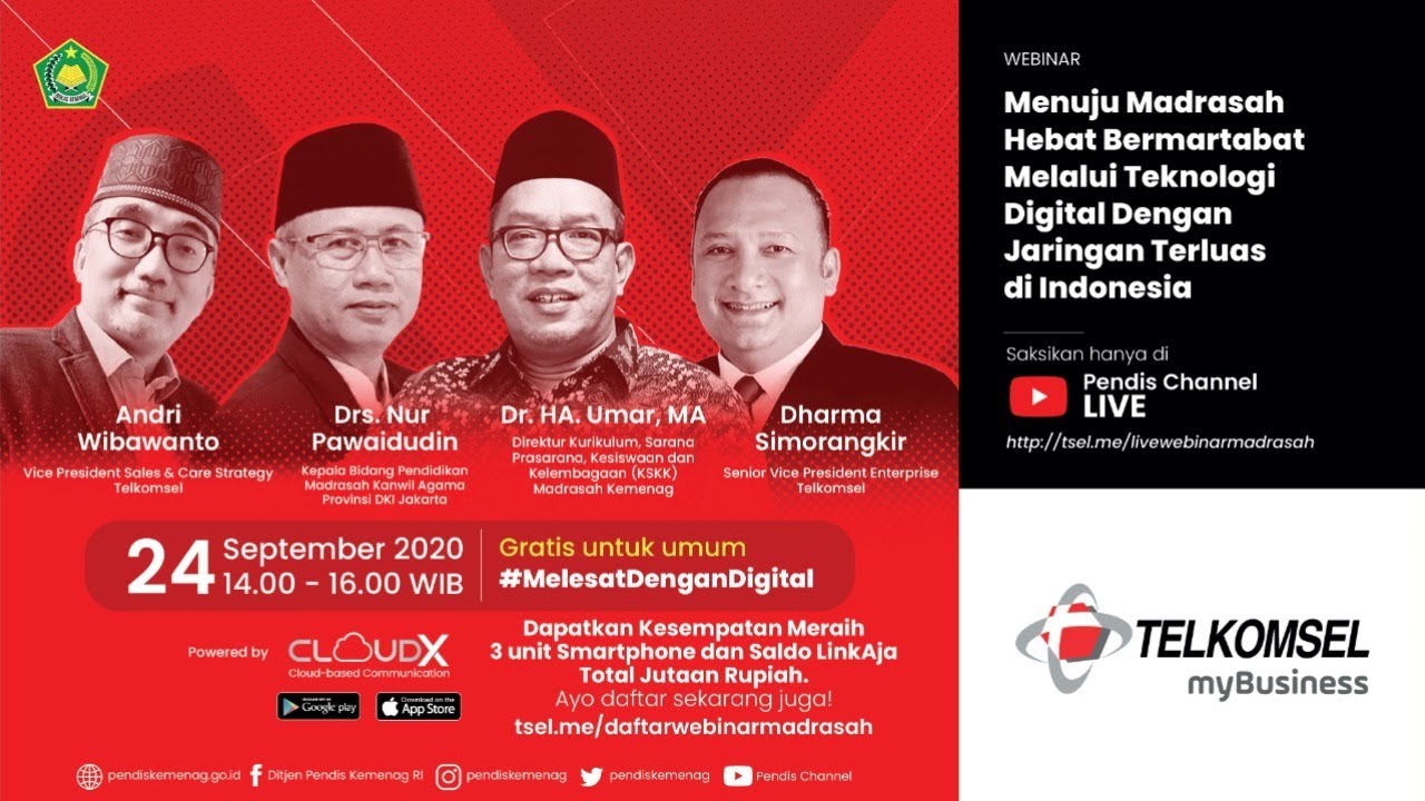 [LIVE] Webinar: Menuju Madrasah Hebat Melalui Teknologi Digital Dengan Jaringan Terluas di Indonesia