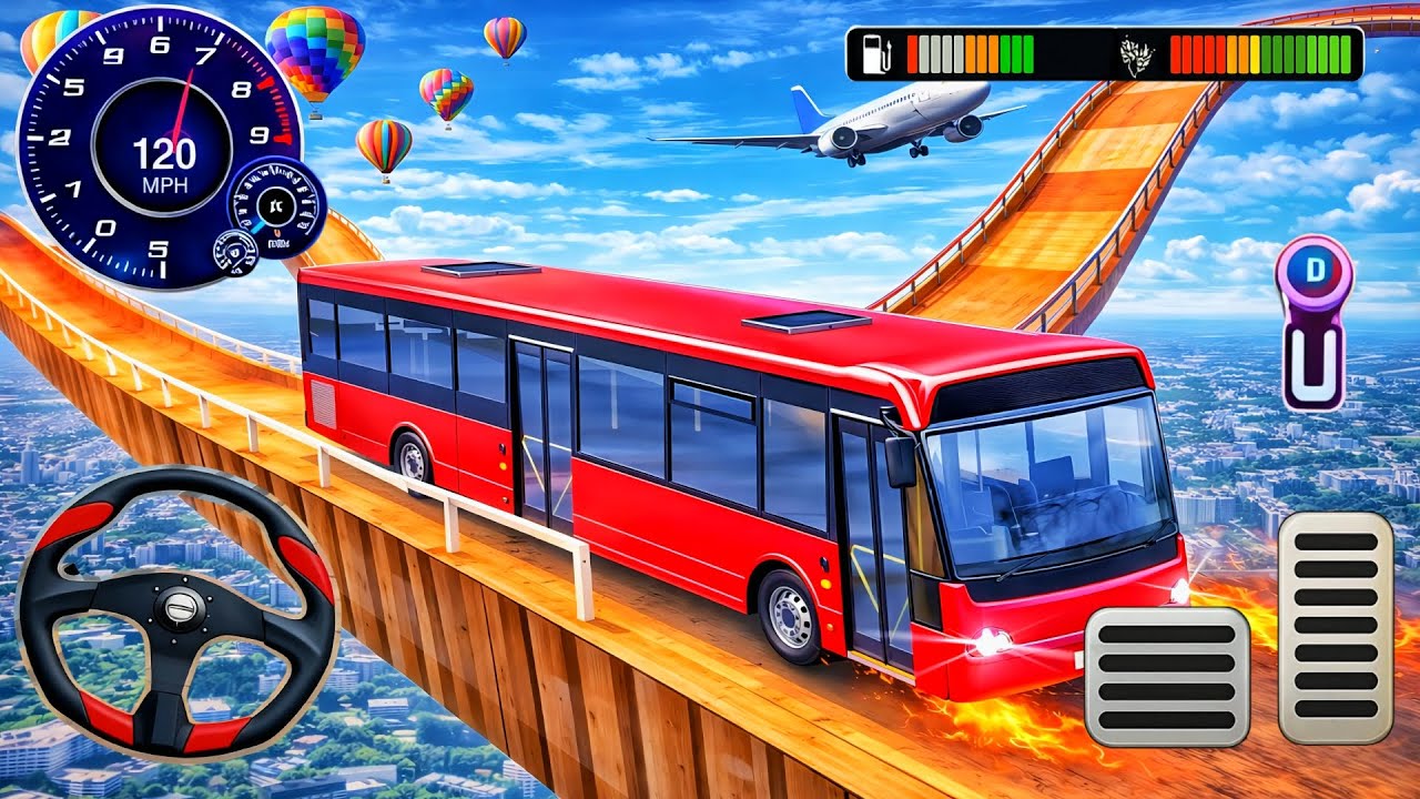 Mega Ramp Race 3D – Impossible Bus Car Stunt Challenge – Android Gameplay