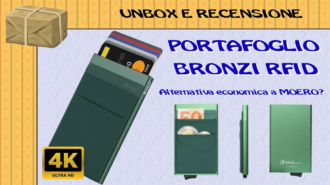 Bronzi Portafoglio Porta badge Slim - Protezione RFID