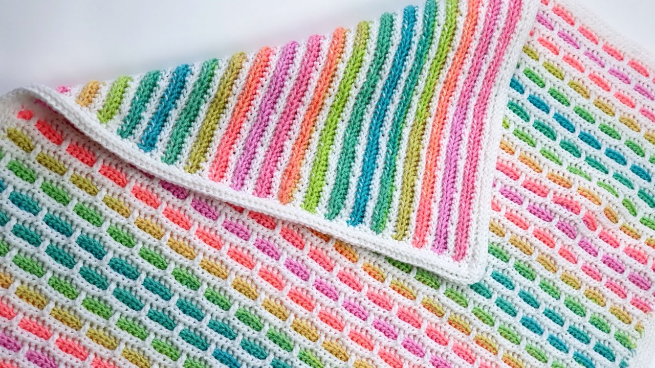 How to crochet: UNICORN BRICKS BABY BLANKET | My Hobby is Crochet