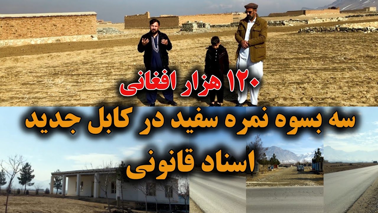 فروش عاجل یک زمین سفید | قیمت ۱۲۰ هزار افغانی | مساحت سه بسوه | موقیعت کابل جدید