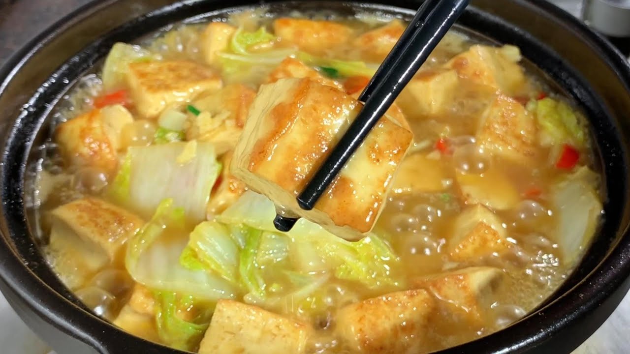Тушеная капуста с тофу: питательное, вкусное и очень простое блюдо!