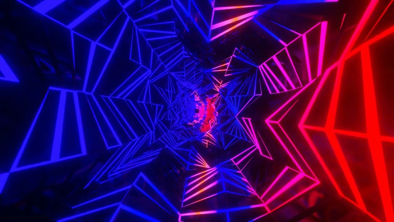 Abstract Background Video 4k Blue Metallic Red Blue Tunnel VJ LOOP NEON Satisfying Calm Wallpaper