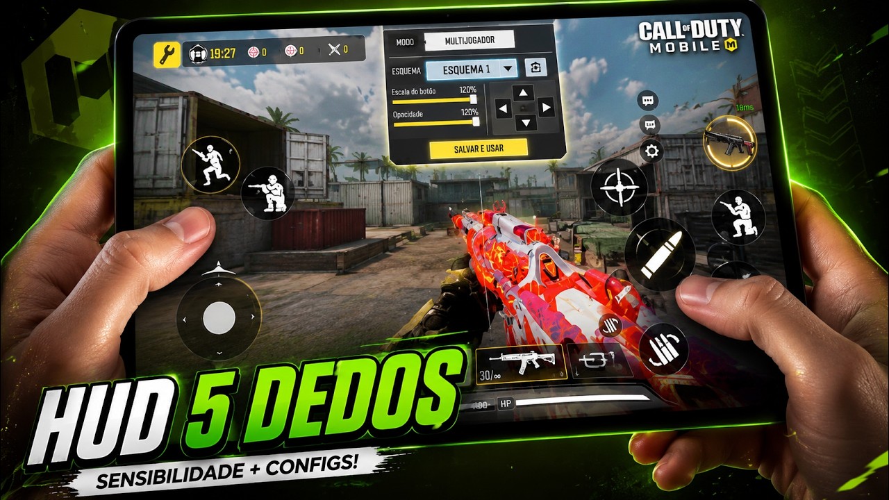 NOVA HUD de 5 DEDOS no CODM - APRENDENDO ELA!