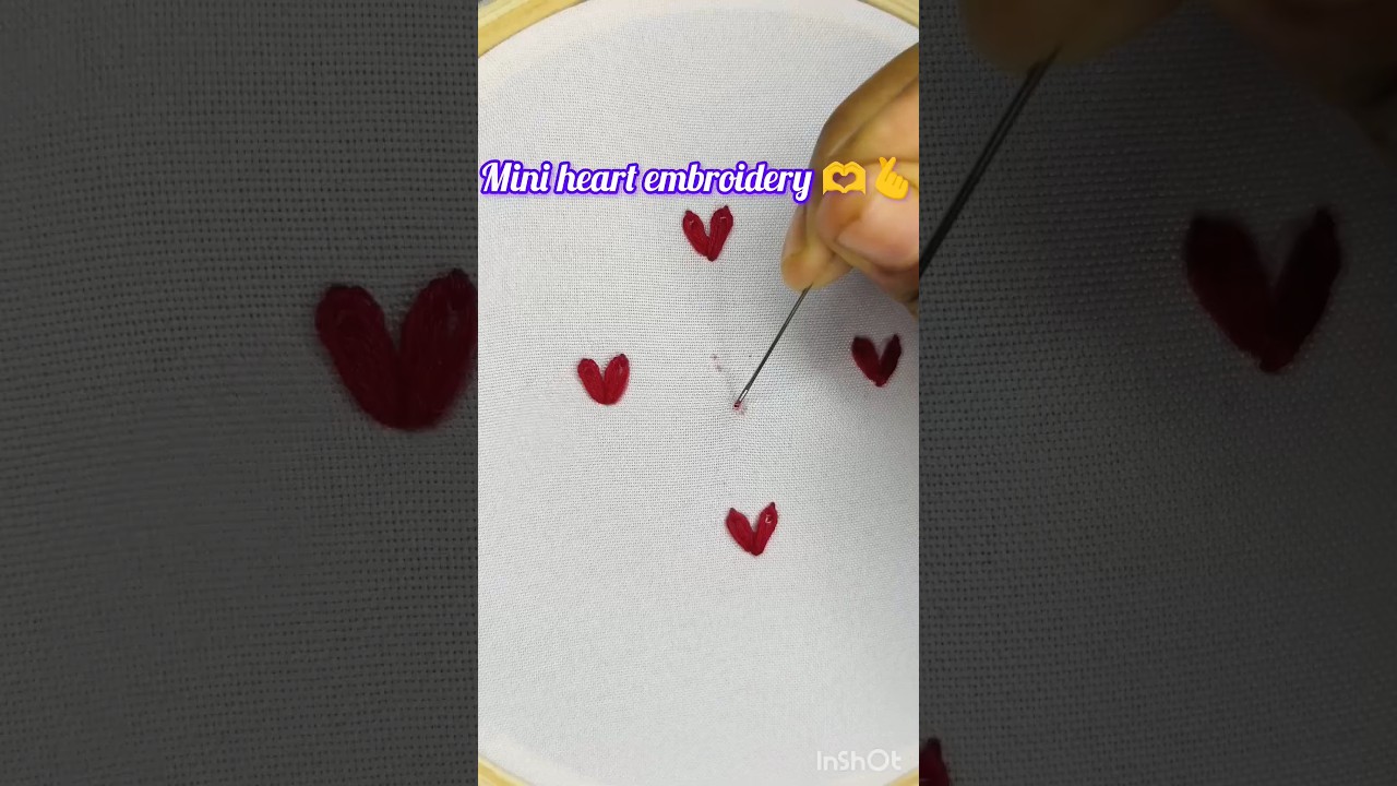 Embroidery mini heart ❤️#embroidery #easyarttechnique #handmade #diy #art #shorts #cute