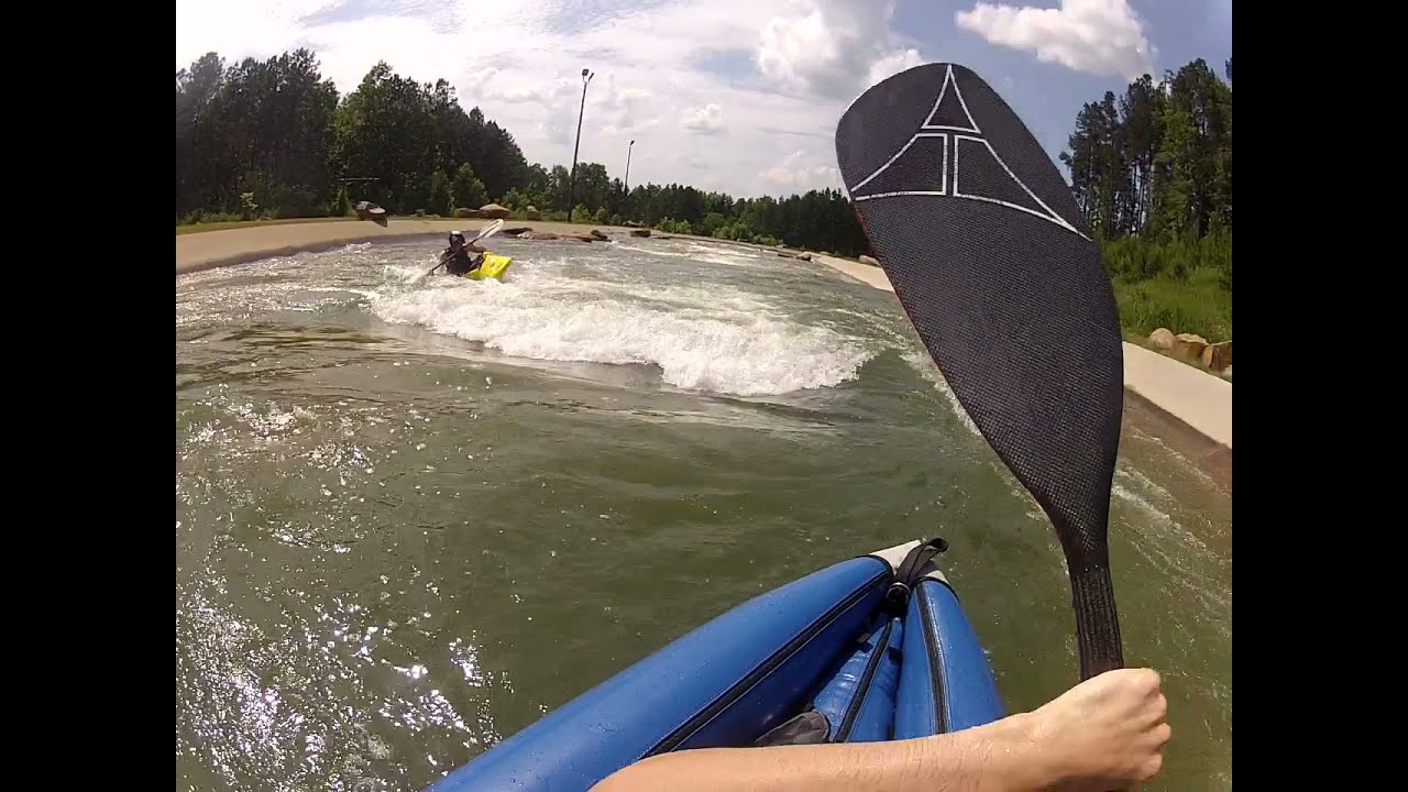 U.S National Whitewater Center! Ducky Carnage!  Tomcat Tandem Inflatable Kayak! Whitewater Kayaking!