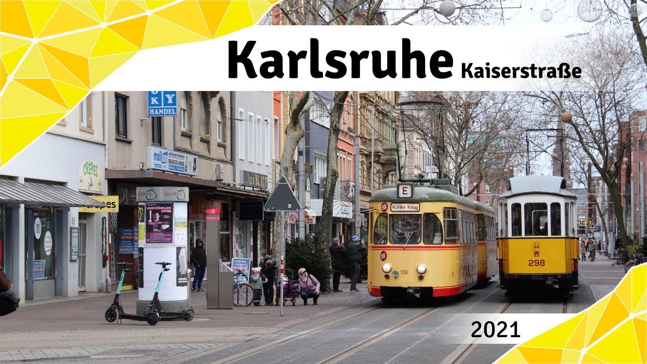 Heritage trams in Karlsruhe: Farewell parade in the city center (2021)