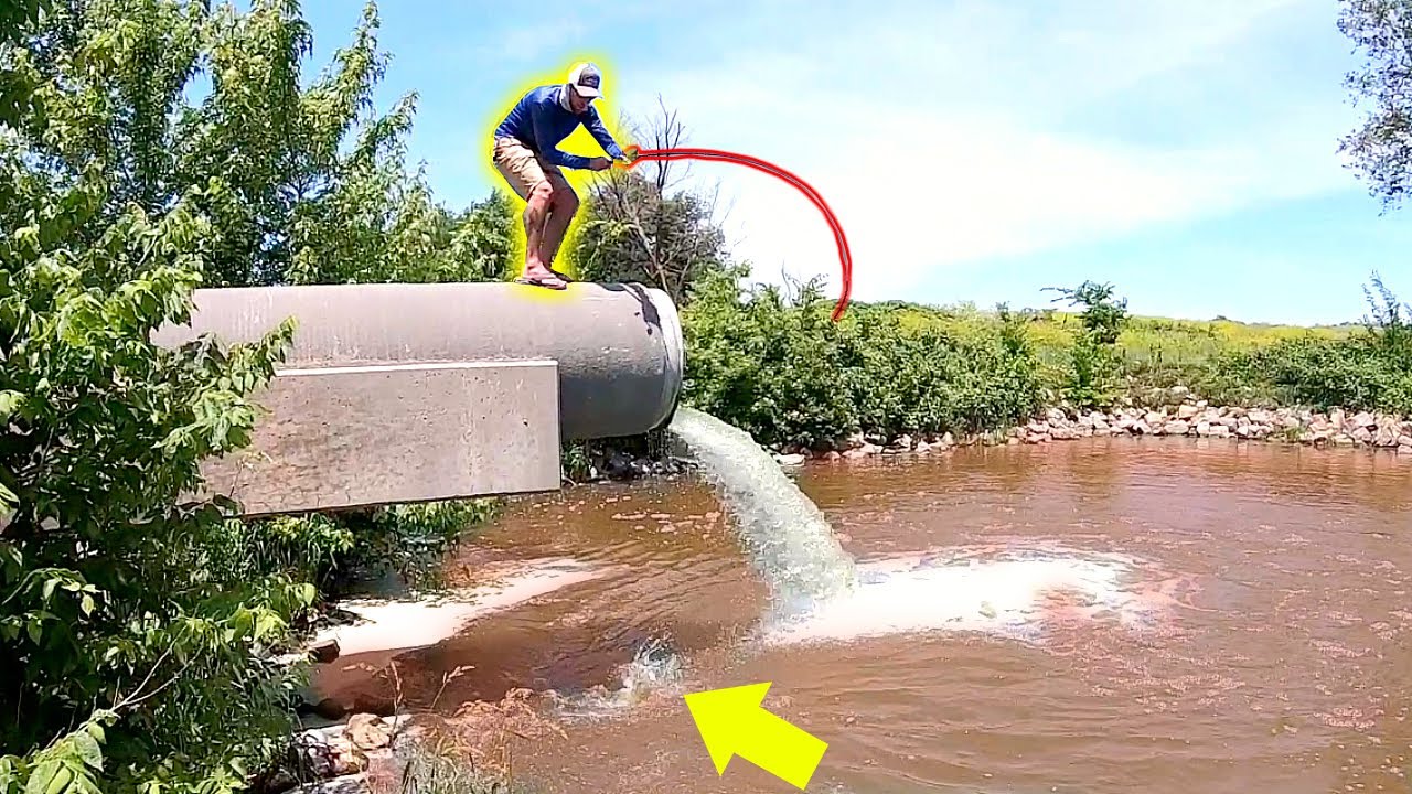 Catching GIANT Fish TRAPPED in Hidden Spillway!!!