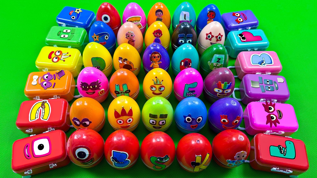 Numberblocks 💫 Hidden Slime Opening with Fun Alphablocks Clay in Suitcase, Eggs Colorful! ASMR 🎉