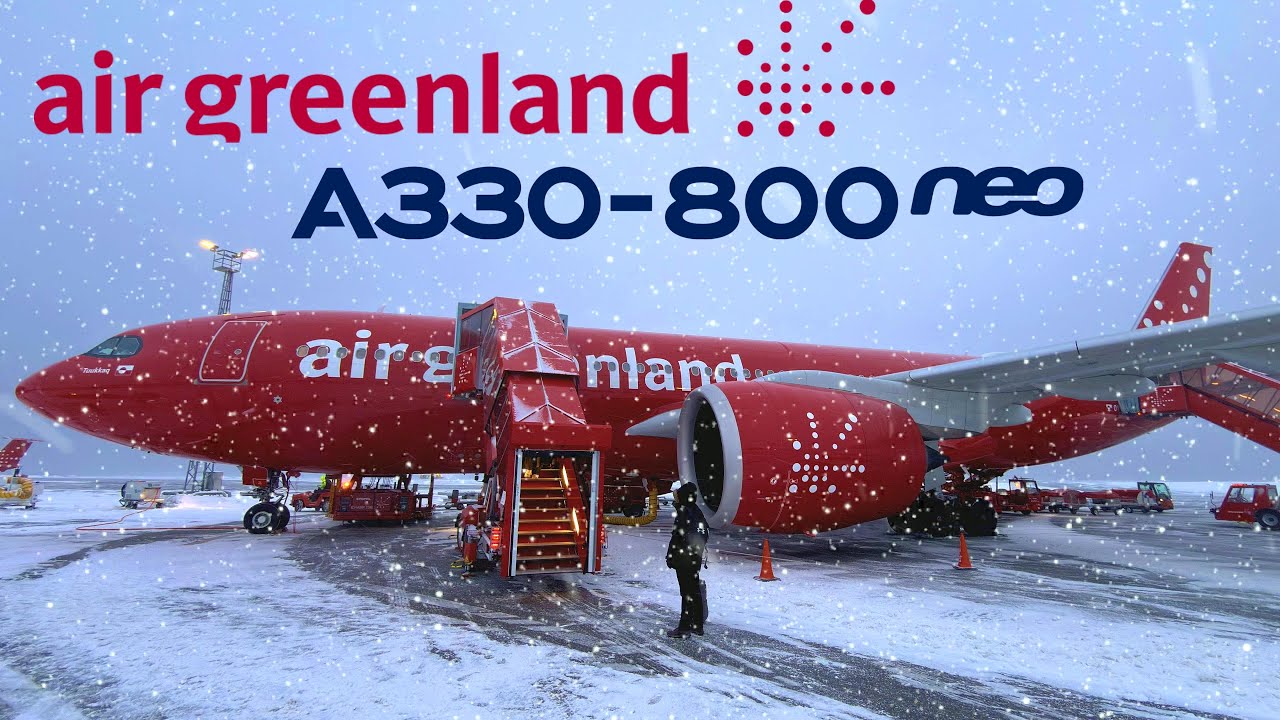 🇩🇰 Copenhagen - Nuuk 🇬🇱  Air Greenland Airbus A330neo [FULL FLIGHT REPORT] Snowstorm landing