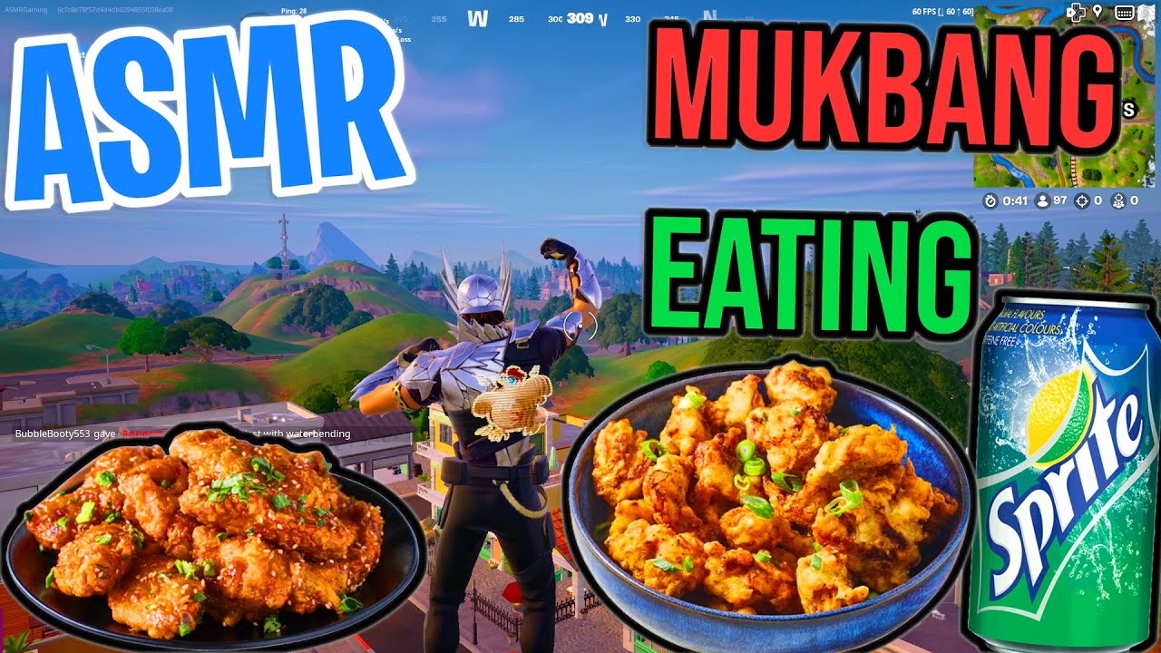 ASMR Gaming 🍗 Fortnite Korean Fried Chicken Mukbang Eating and Relaxing Spectating 🎮🎧 Whispering 💤