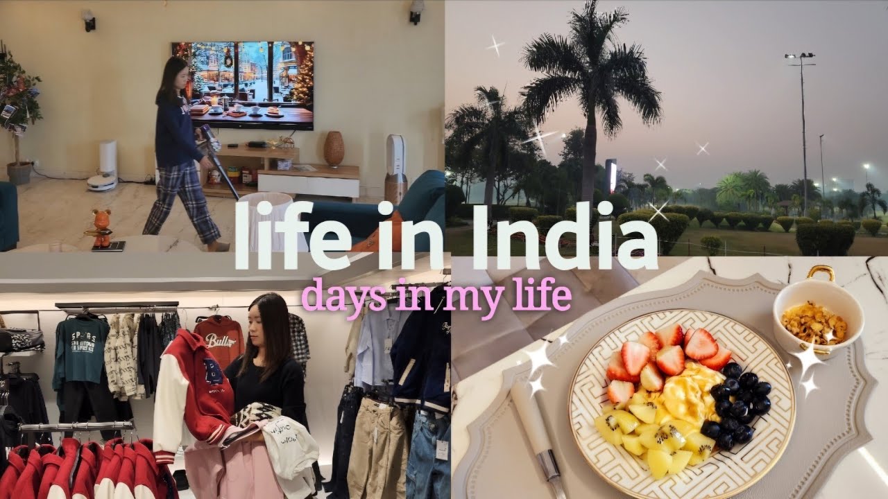 Korean life in India🇮🇳 | Productive daily routine | Dlf Mall Shopping🛍 | Aesthetic Vlog🌷