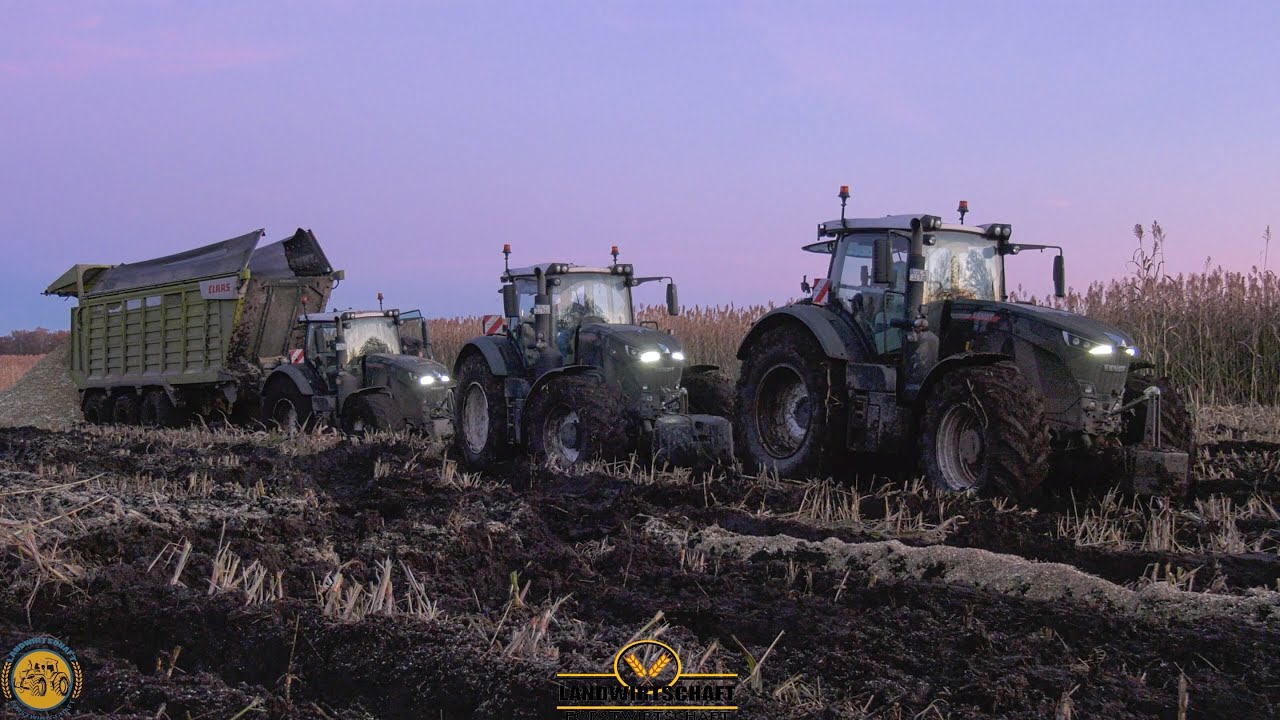 Die Große Bergung des Tridem Gespann Schlammige Action bei der Hirse Ernte Schlammschlacht Schlamm￼