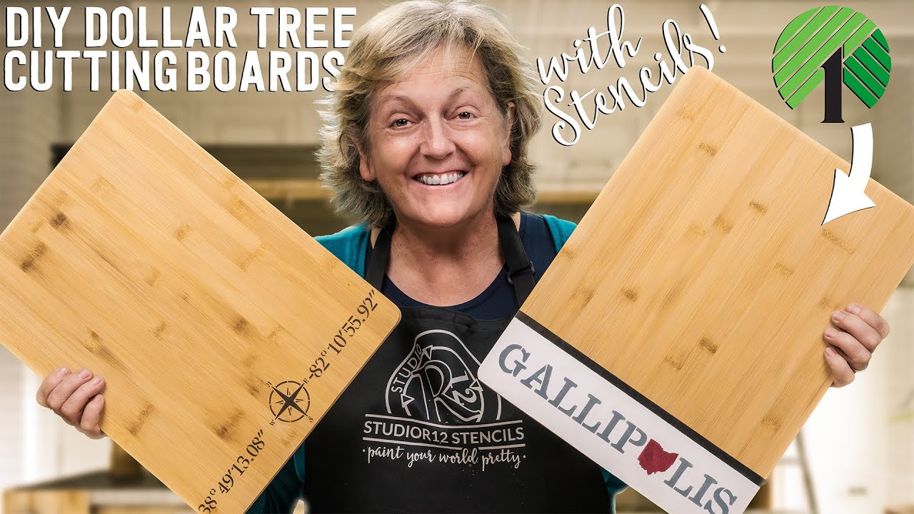 Stencil a Personalized Gift on a Dollar Tree Bamboo Cutting Board