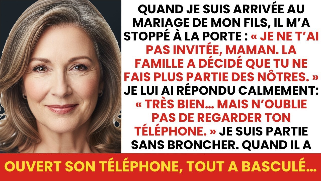 Mon fils m’a rejetée à son mariage… mais son téléphone a révélé une vérité dévastatrice