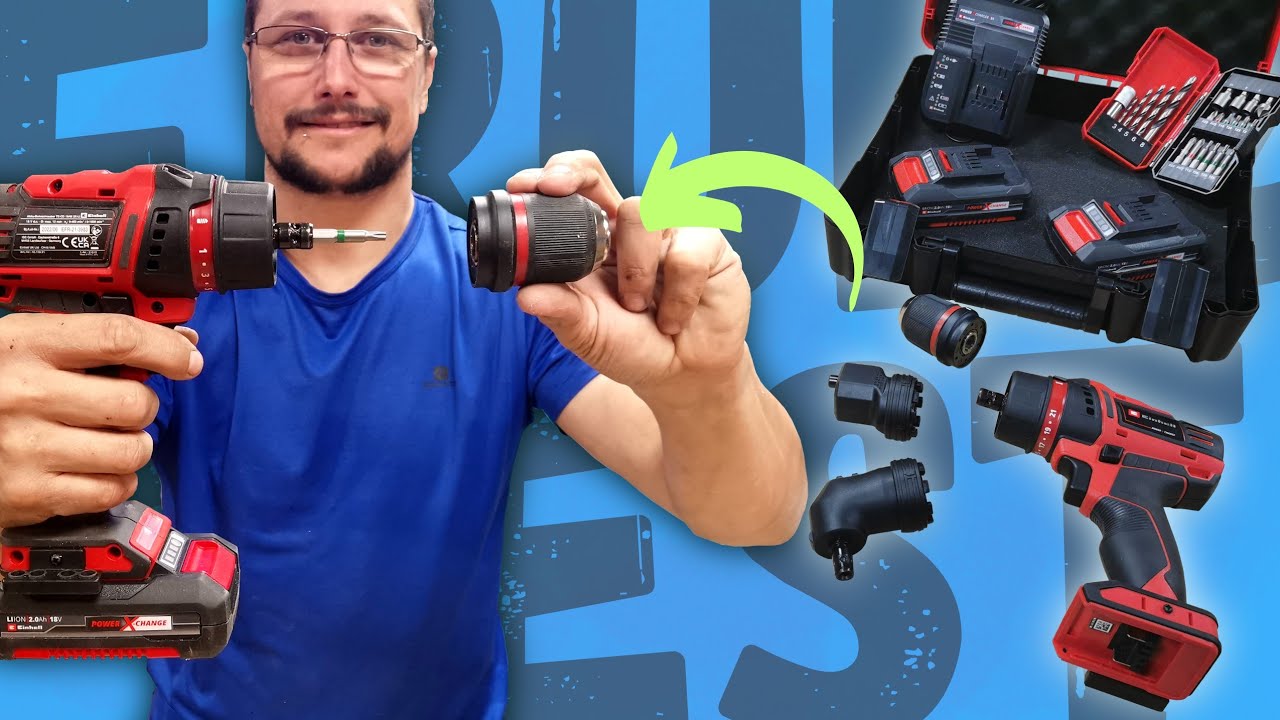 TEST coffret perceuse/visseuse TÊTES INTECHANGEABLES ( Einhell te-cd 18/45 3x-li )