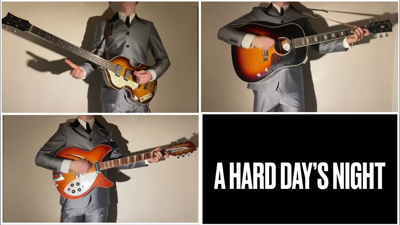 A Hard Day’s Night - The Beatles guitar and bass cover (Rickenbacker 360/12)