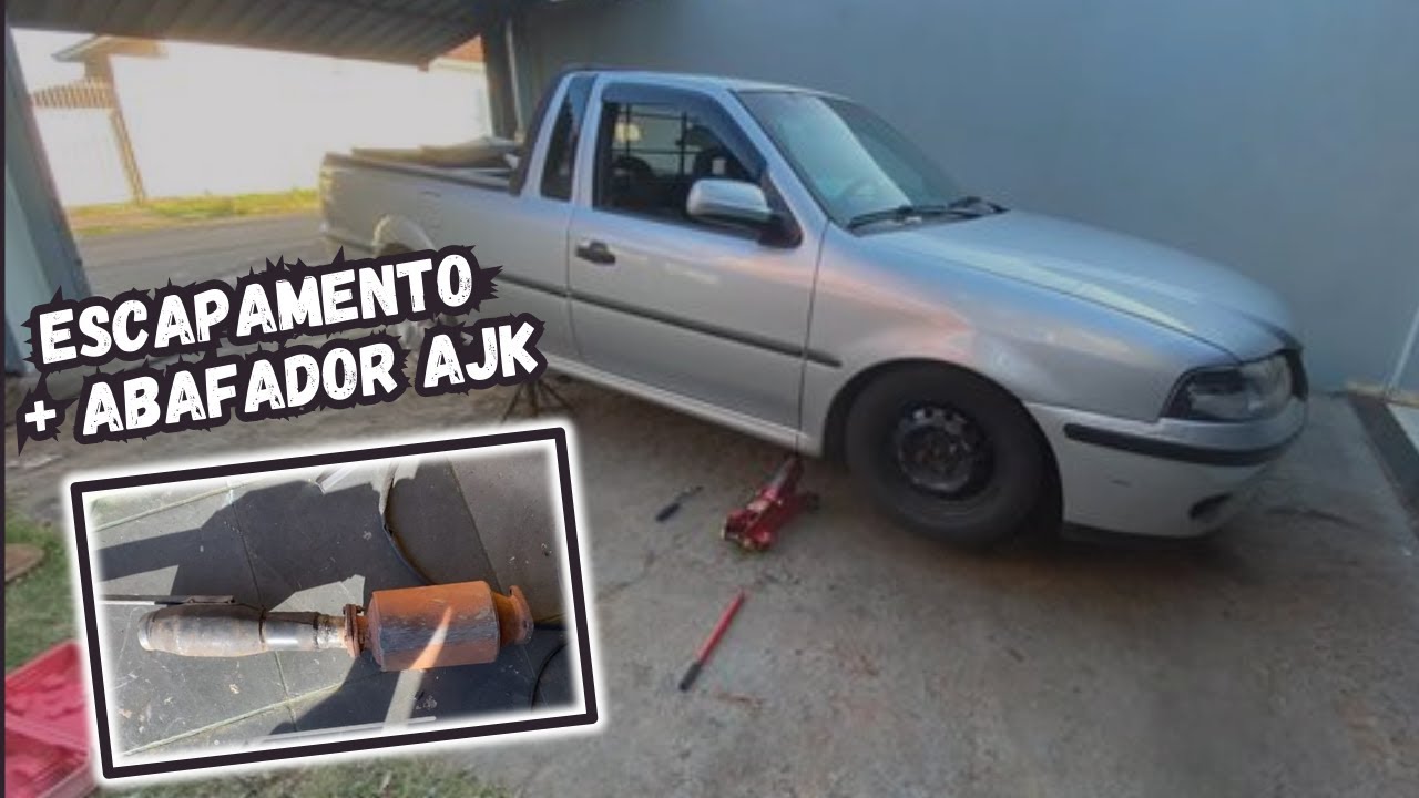 VLOG SAVEIRO MAGNATA AJUSTANDO ESCAPAMENTO PRA NAO PEGAR NO CHÃO + ABAFADOR AJK