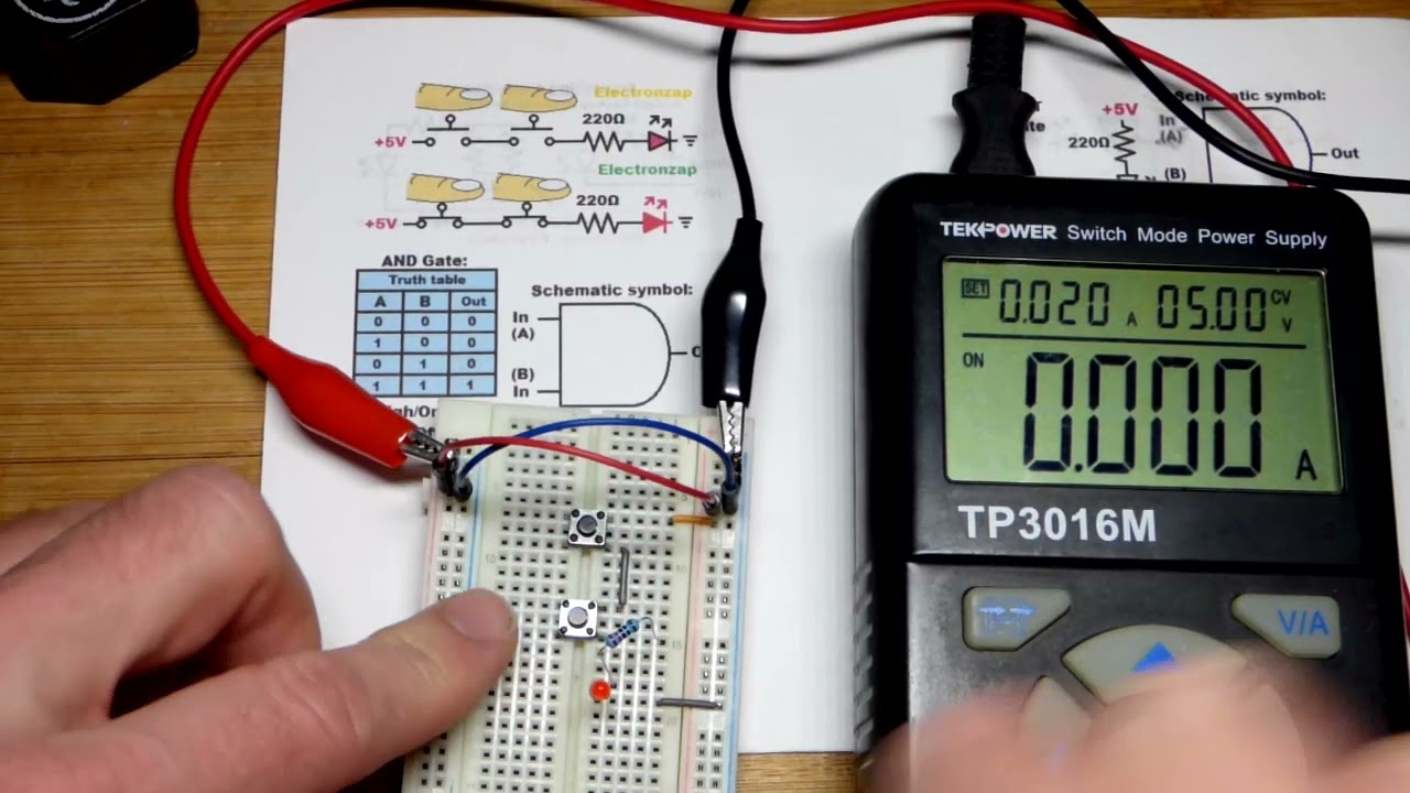 Switch Based AND Logic Gate Demo Circuit By Electronzap