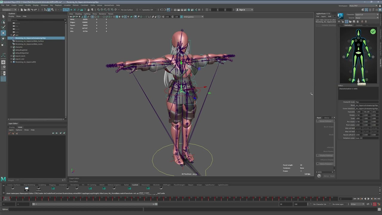 Mixamo to AZRI custom rig using HIK