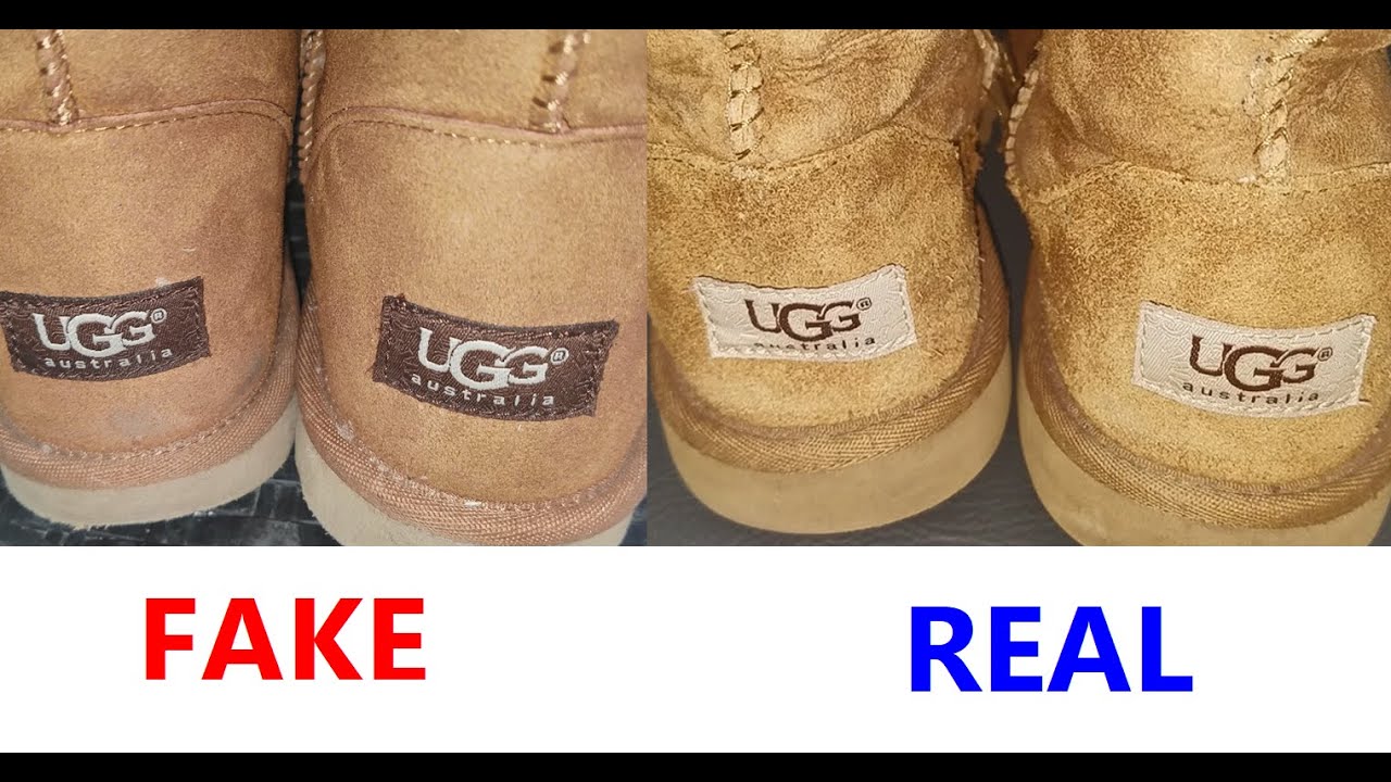 UGG Australia classic boots real vs fake comparison. How to spot counterfeit UGG boots