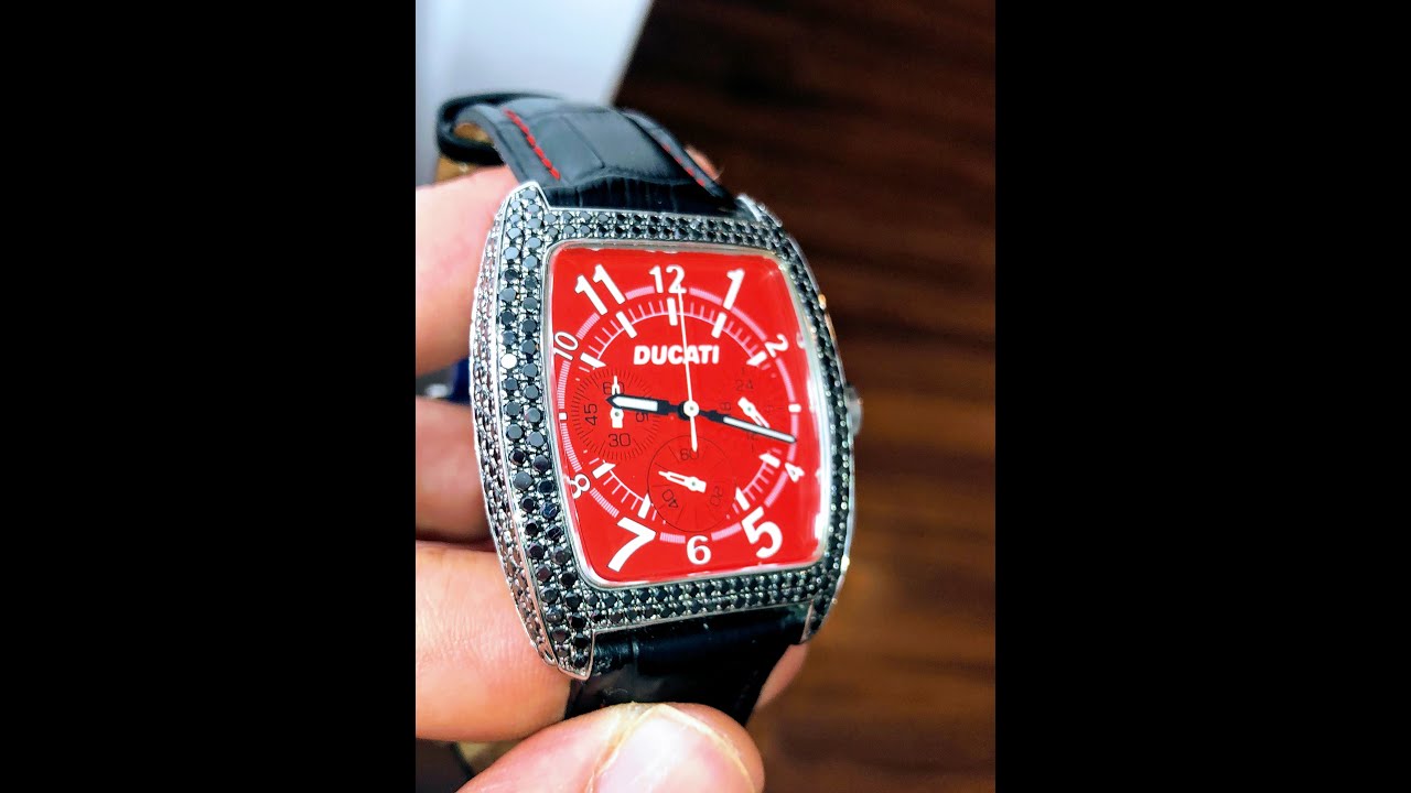 Ducati Chronograph Black Diamond Watch Custom Made 1 of 1