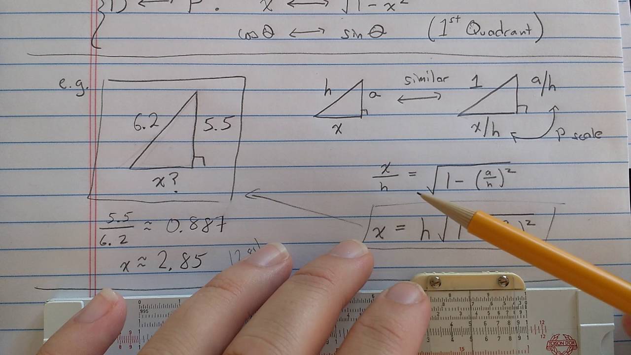 Pythagorean (P) Scale on slide rules