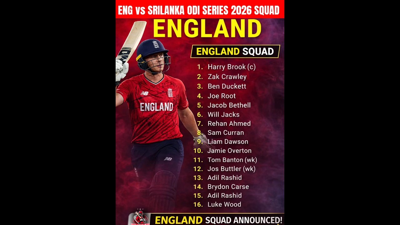England Strongest Squad For ODI Series 2026 | Schedule | Against Sri Lanka 
