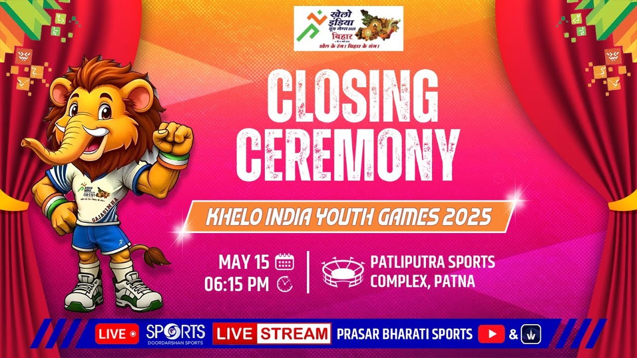 LIVE - Closing Ceremony - Khelo India Youth Games 2025, Bihar | Doordarshan Sports