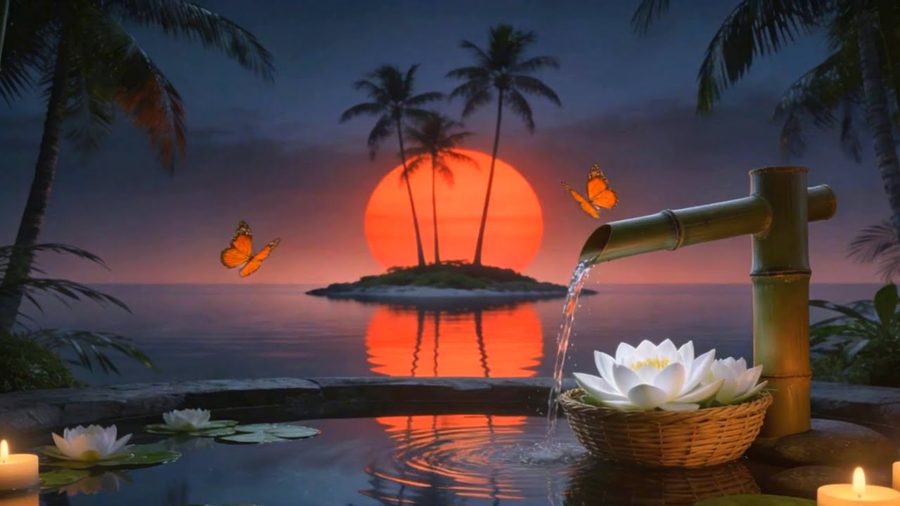 The Sound of Bamboo Water in a Zen Garden | Spa Music for Relaxation & Meditation