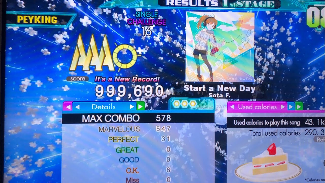 (DDR A20+) 16 PFC#31 Start a New Day (CSP-16) 999,690!!!