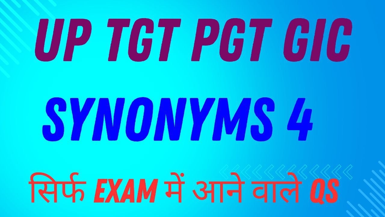 TGT PGT English 2026 Synonyms 4 | By: Arvind Sir EWAS |