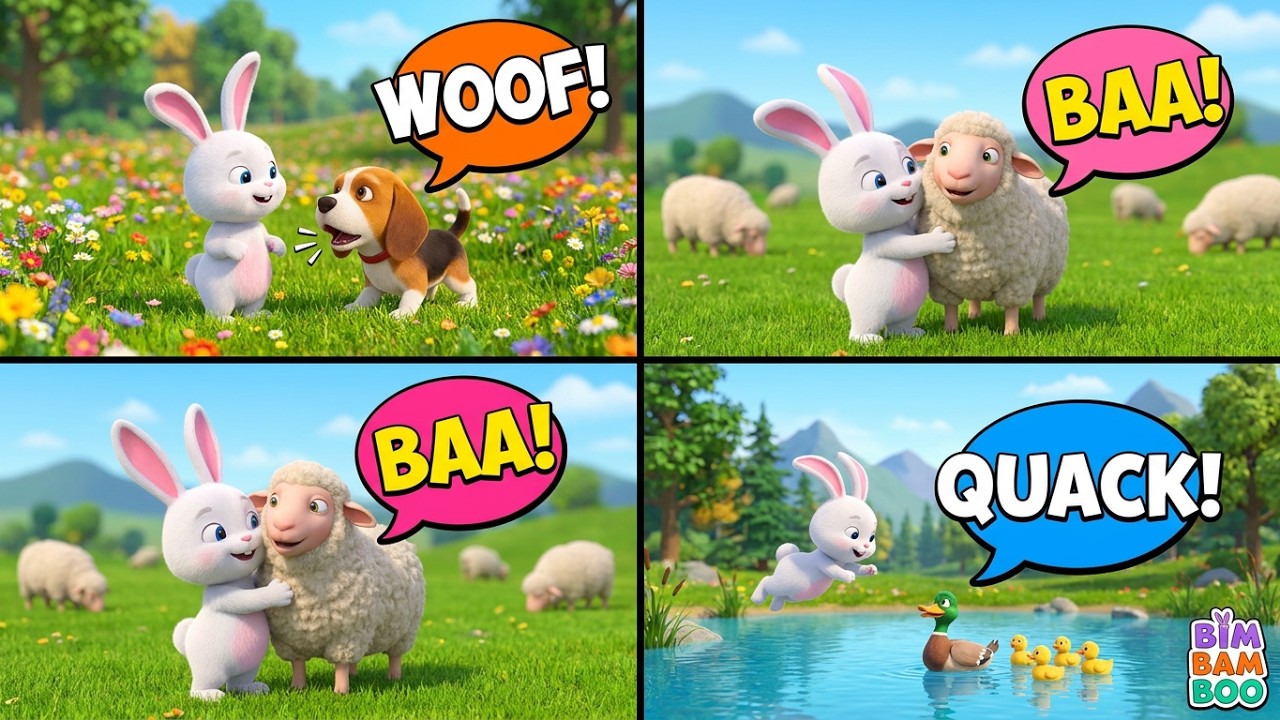 Hop Along with Boo! 🐰Animal Sounds song for Kids | Learn & Sing Along