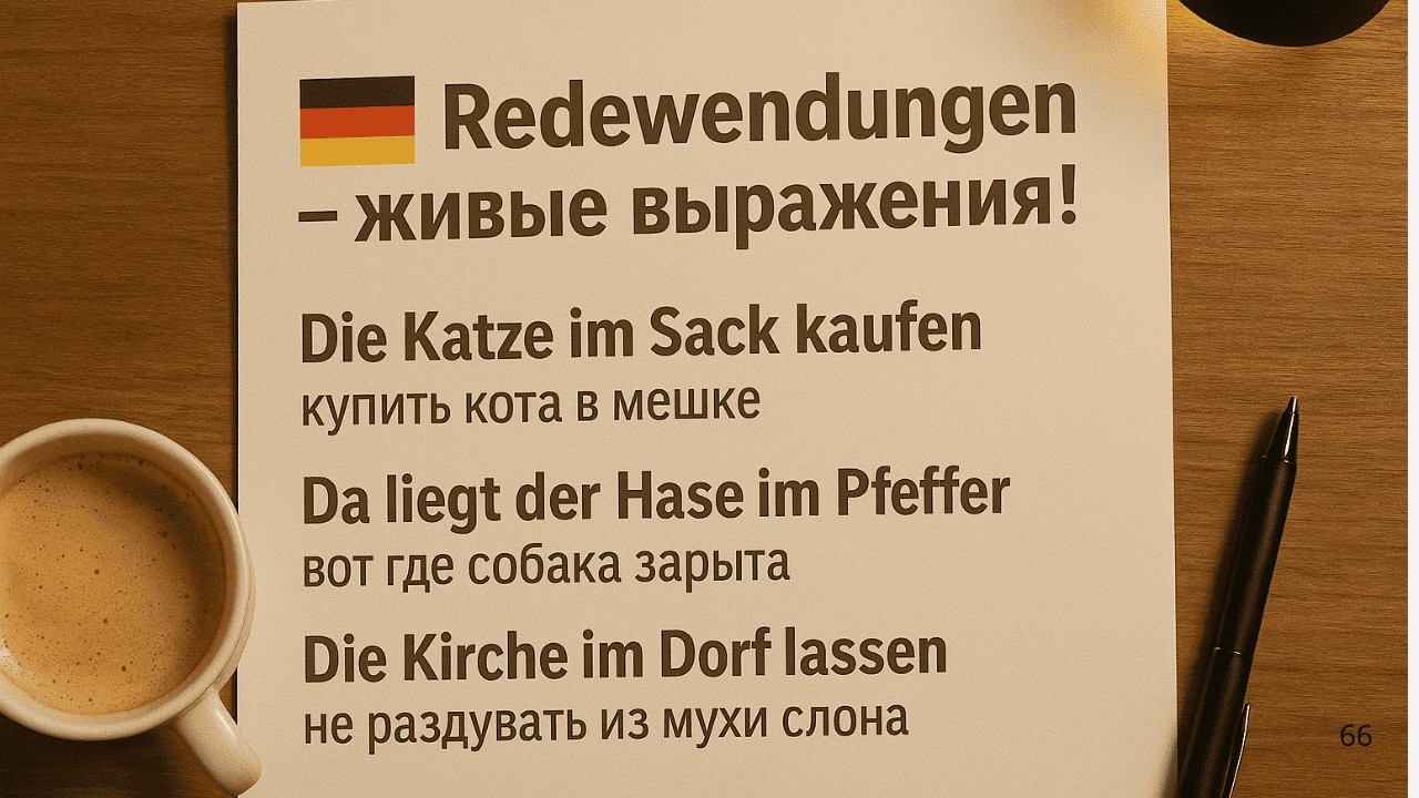 Немецкий язык 🇩🇪 Идиомы 