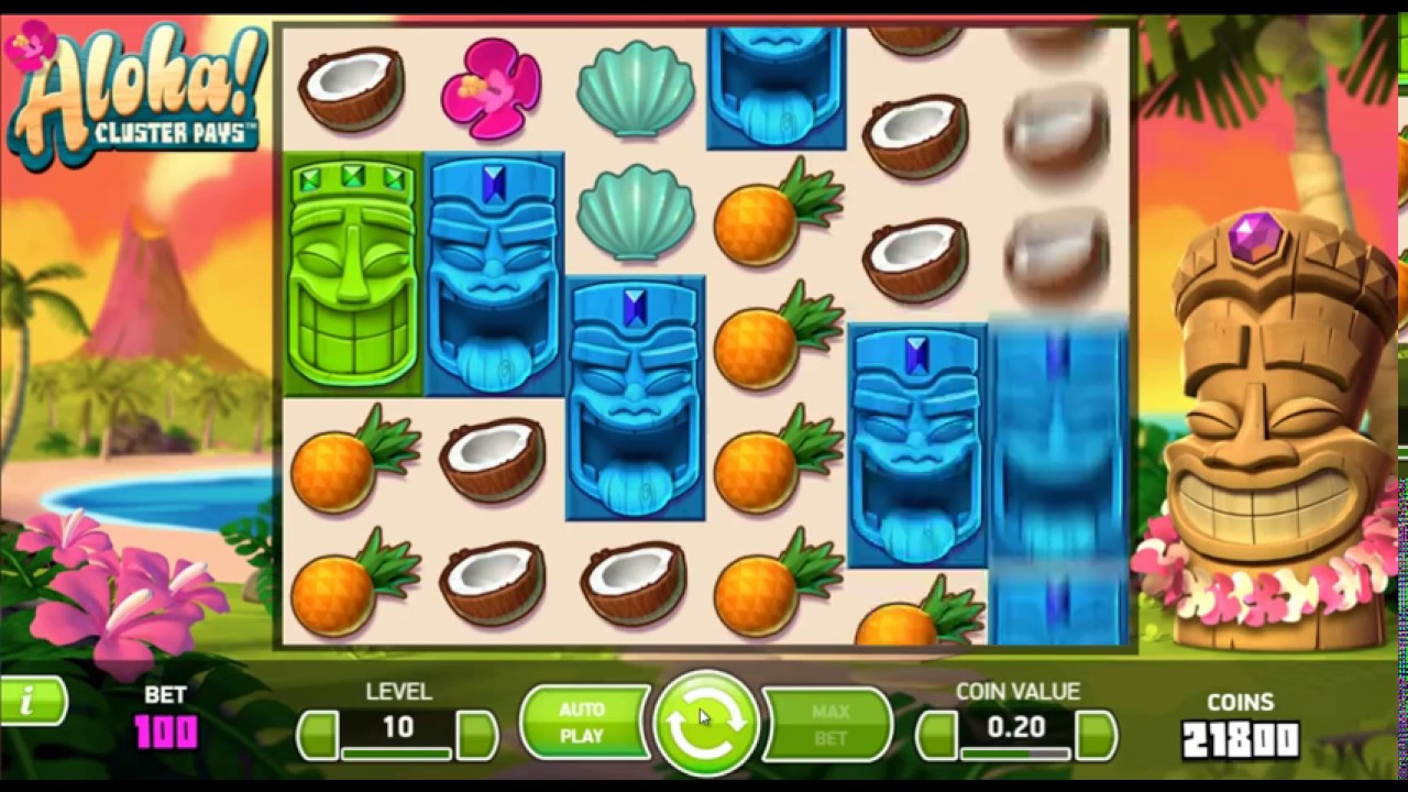 Aloha! Cluster Pays - Slot Machine Gameplay