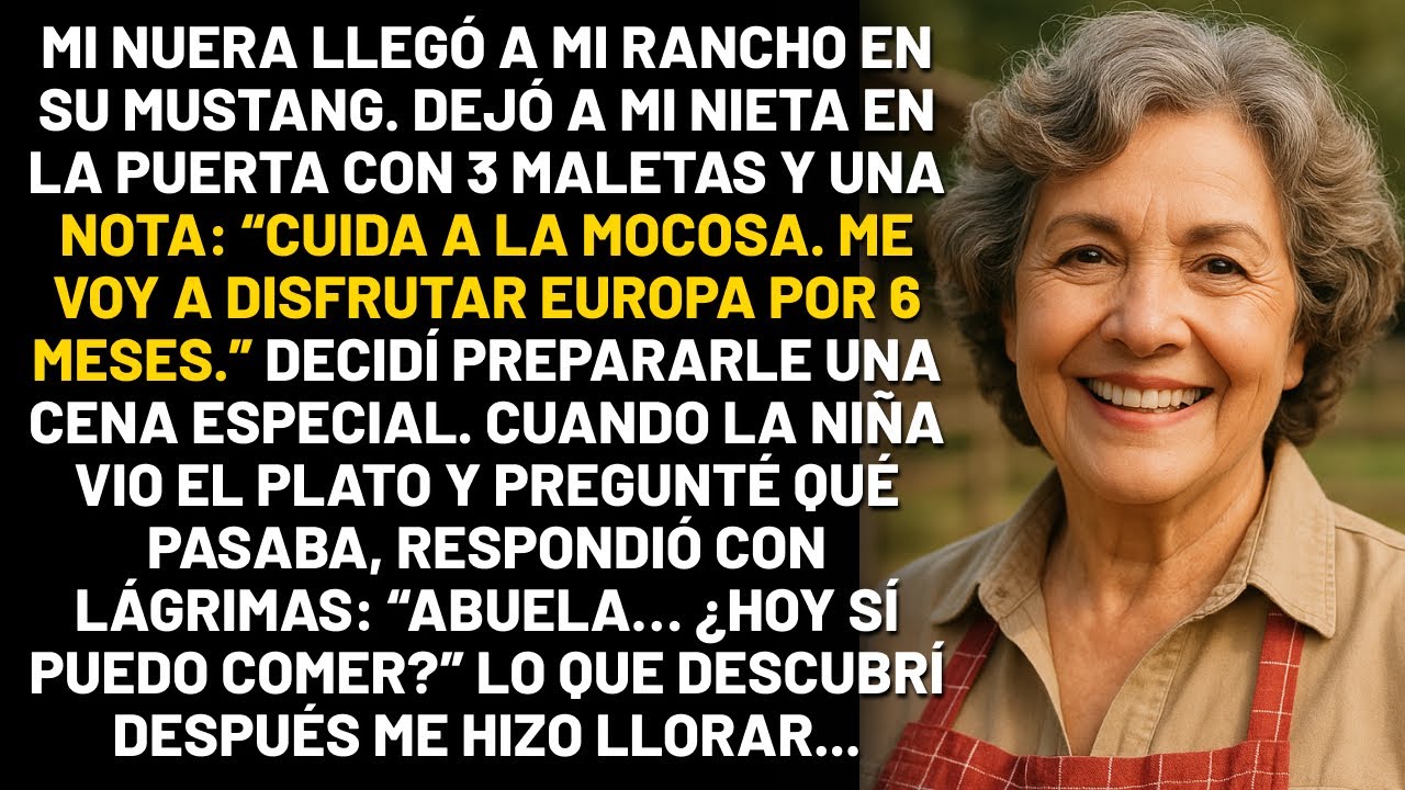 Mi nuera llegó a mi rancho en su Mustang. Dejó a mi nieta en la puerta con tres maletas y una nota..