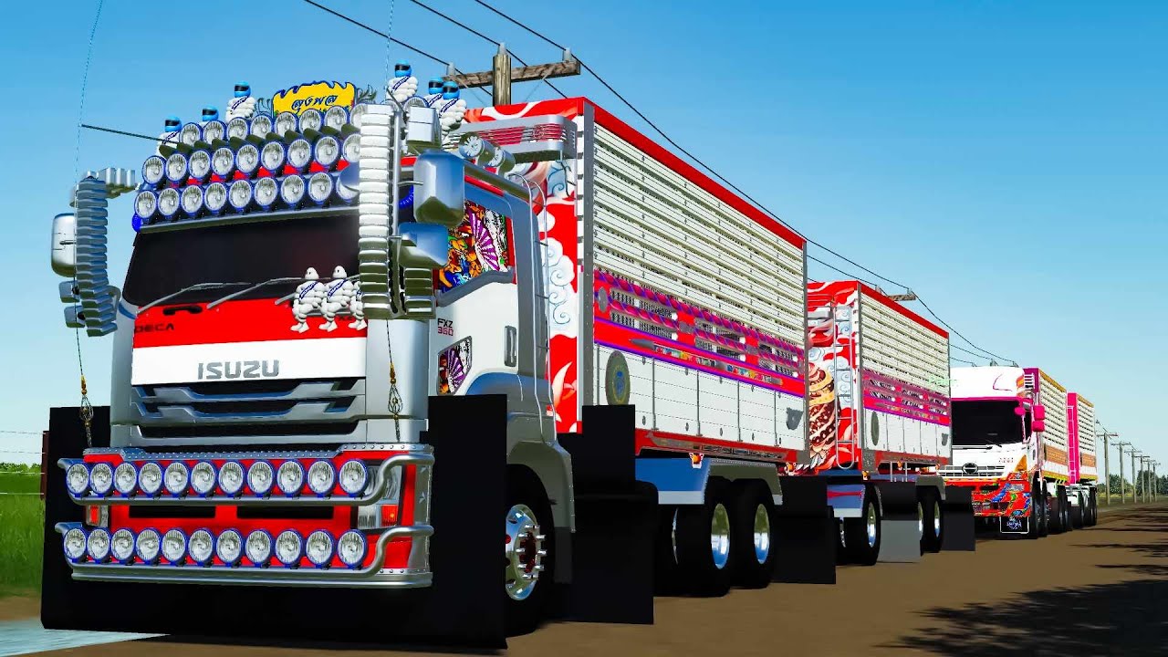 ISUZU FXZ 360 คอกเกษตรวิ่งงานส่งมันสําปะหลัง 1 วัน!! - Farming simulator 19