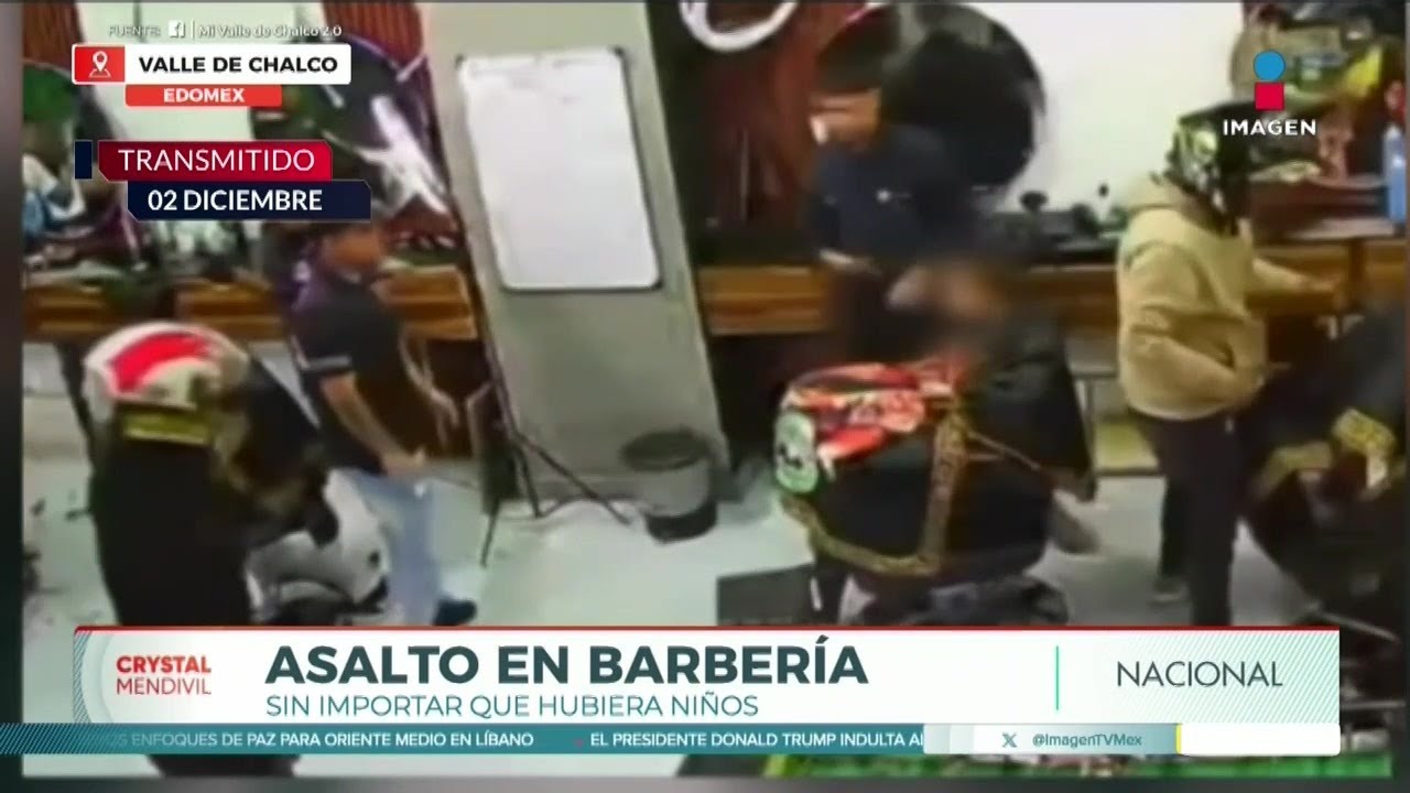 C&aacute;maras captan irrupci&oacute;n armada en barber&iacute;a de Valle de Chalco | Lo Mejor de Imagen Noticias