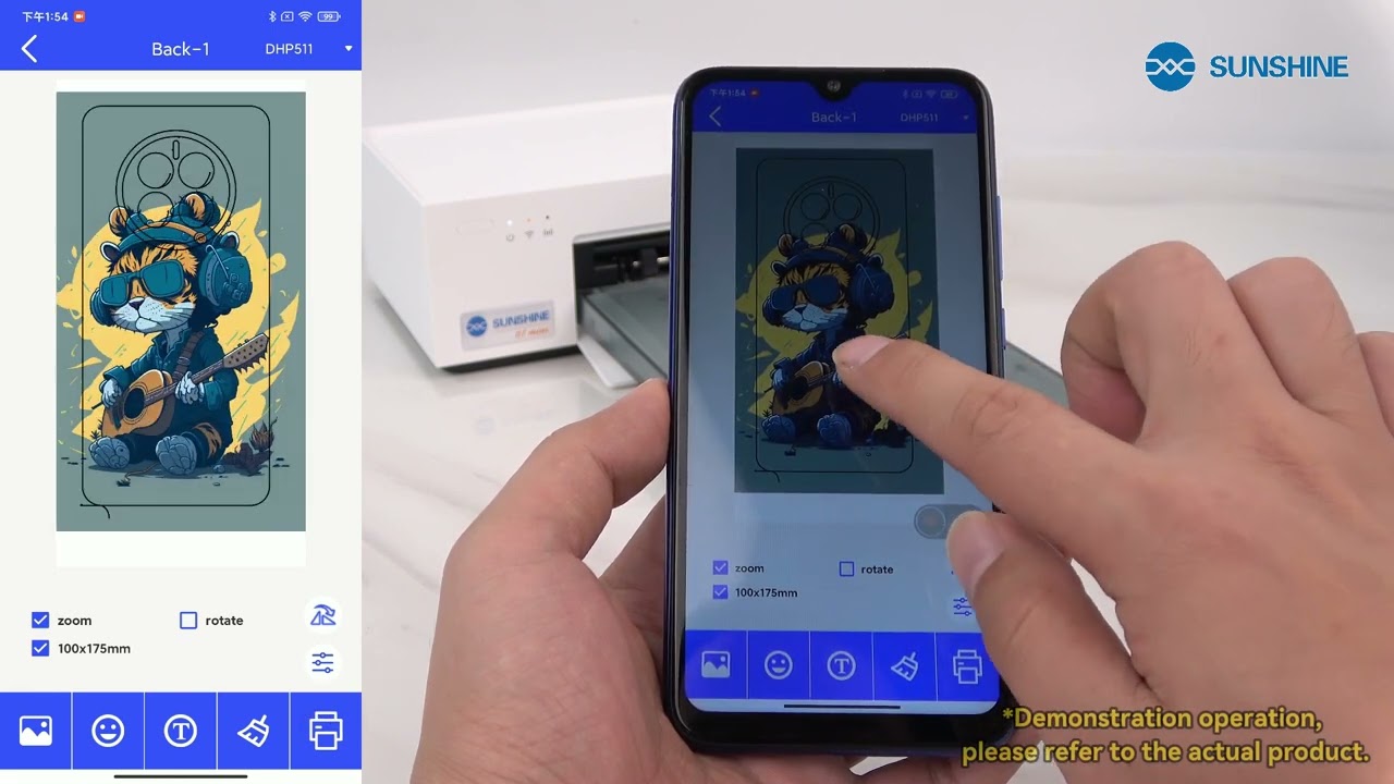 SUNSHINE C1 MINI mobile phone color film printer|Operation video