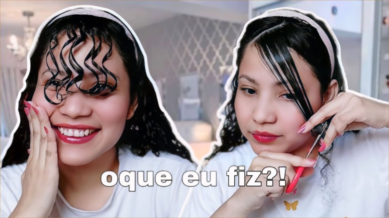 cortei a franja no meu cabelo cacheado