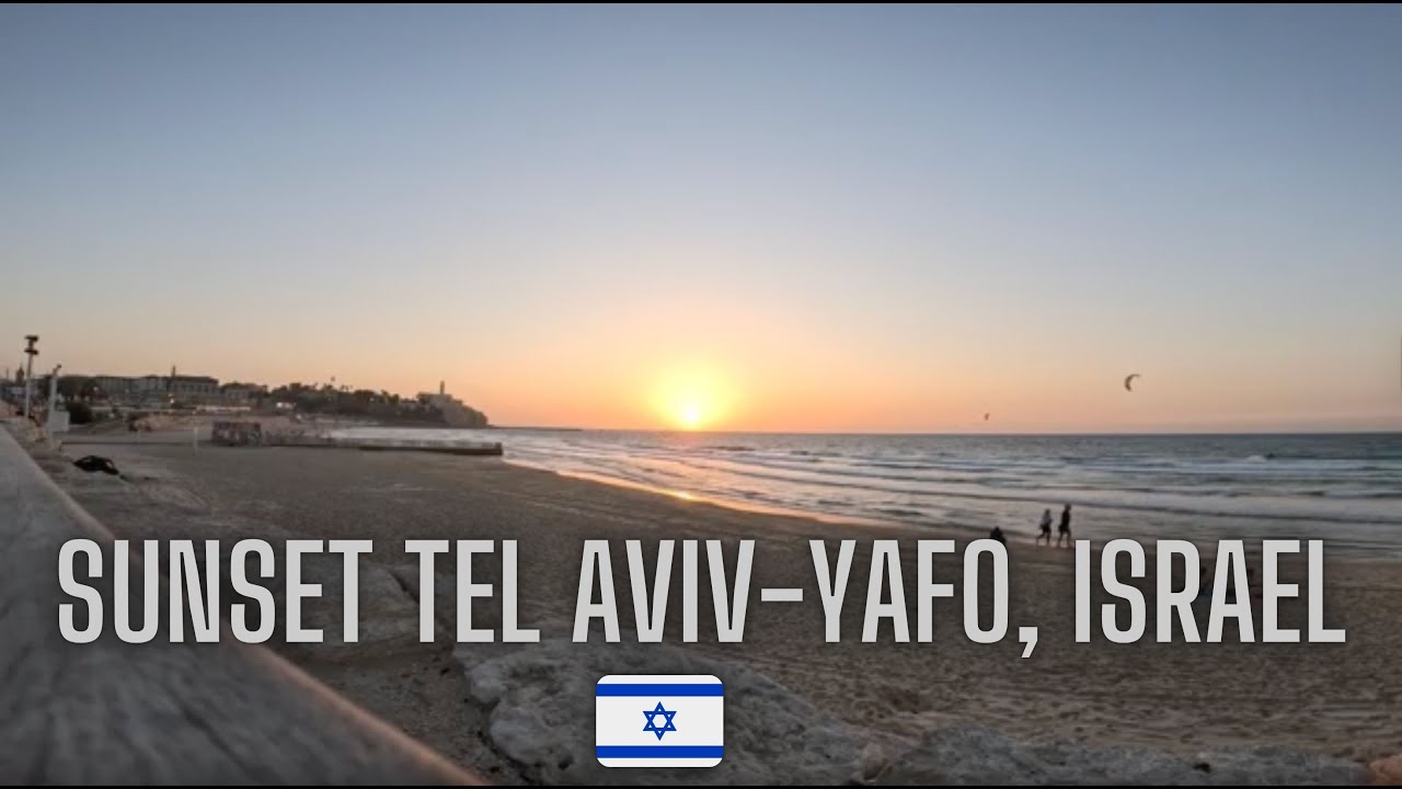 Sunset at Charles Clore Park Beach, Tel Aviv-Yafo, Israel 🇮🇱 with GoPro Hero 12