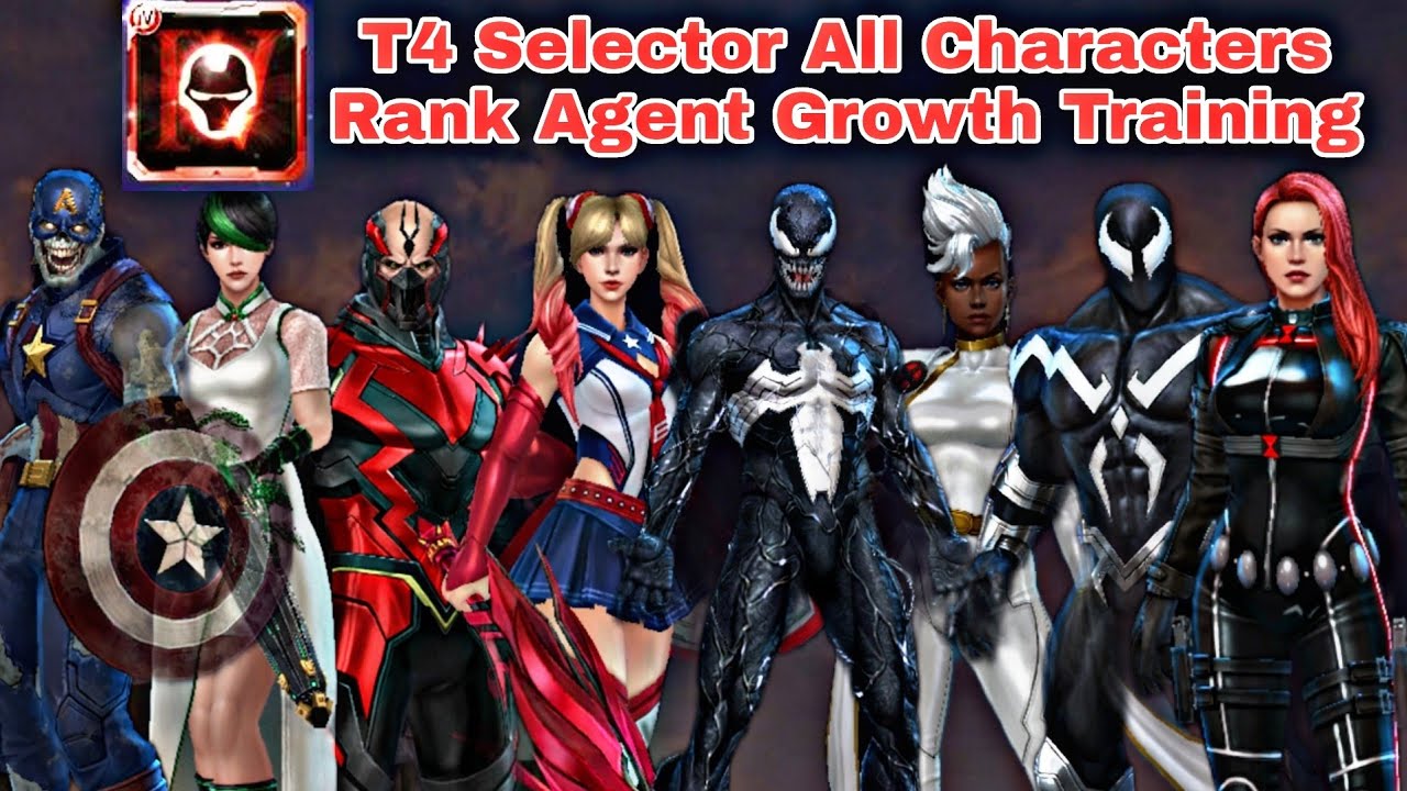 T4 Selector Все персонажи Ранг Агент Развитие Тренировка - Marvel Future Fight