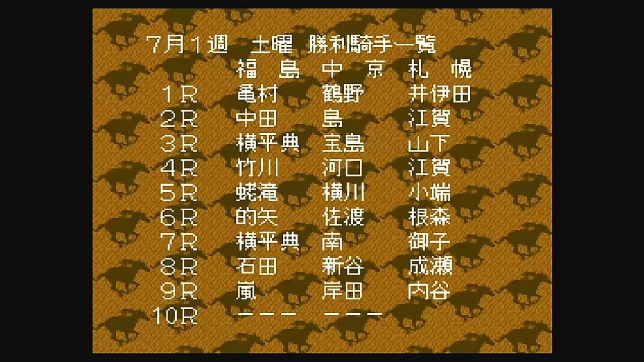 ウイニングポスト２　＃７　強い子出るまで倍速です〜２００５年８月１週まで〜
