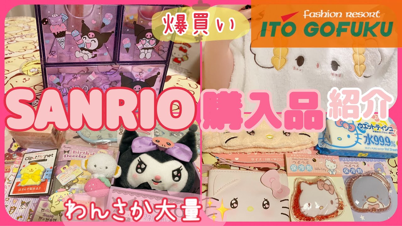 【SANRIO💖】大量❣️サンリオグッズ購入品紹介૮⸝⸝o̴̶̷᷄ ·̫ o̴̶̷̥᷅⸝⸝ა💕可愛すぎる雑貨や日用品✨冬物の服も🎀ｱｲﾗﾌﾞイトゴ🫶見るだけで幸せ🍮