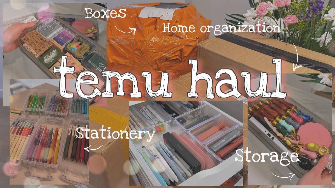 Aesthetic Temu Haul: stationery, organizers, storage (asmr unboxing 📦)