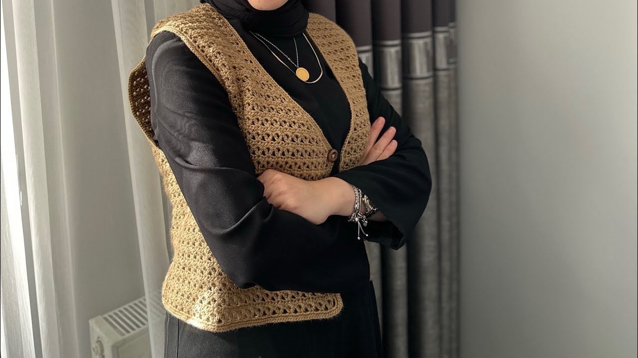 Tıg işi Crop yelek🍂🤎