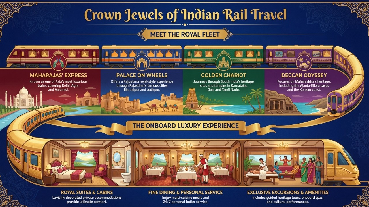 Luxury Trains of India | Royal Train Journeys | Maharajas Express, Palace on Wheels & More
